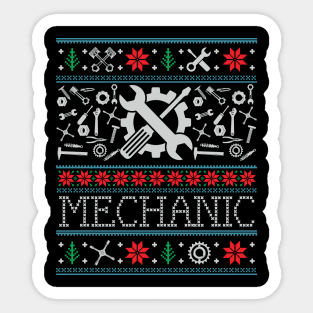 Funny Mechanic Ugly Christmas Xmas Gifts Sticker